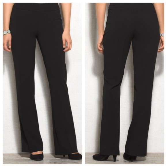 Roz & Ali Pants - Roz & Ali Pull On Tummy Control Black Pants